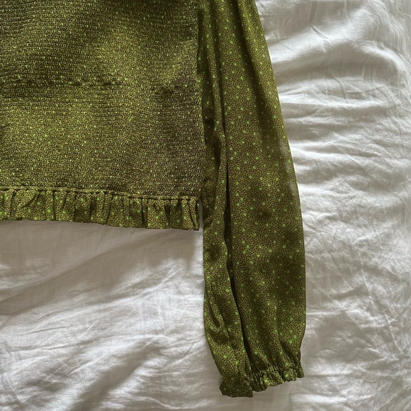 WILFRED GREEN RUFFLE TOP - Picture 4 of 5